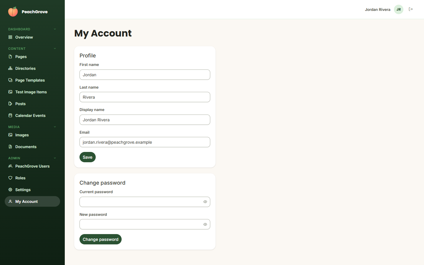 My Account page