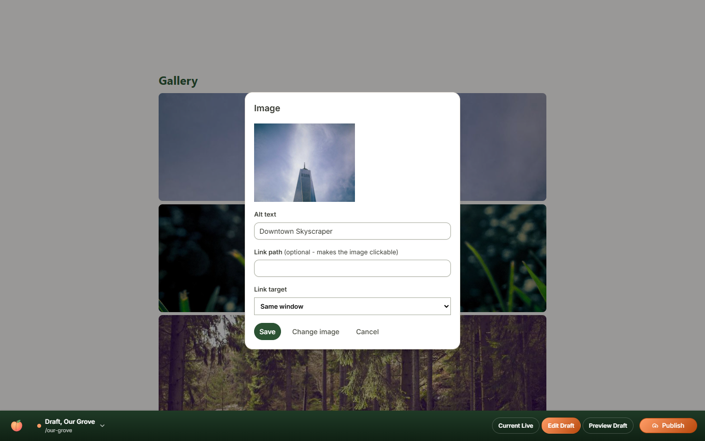 Image block editor