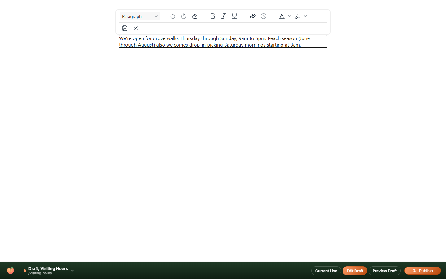 Inline Rich Text editor